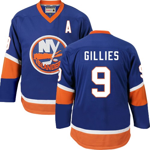 CCM Men's Clark Gillies Authentic Royal Blue Jersey: NHL #9 New York Islanders Throwback