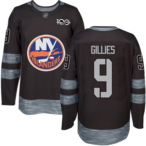 Adidas Men's Clark Gillies Authentic Black Jersey: NHL #9 New York Islanders 1917-2017 100th Anniversary