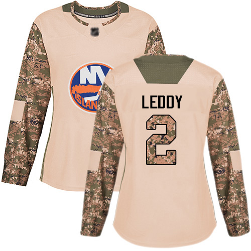 Adidas Women's Nick Leddy Authentic Camo Jersey: NHL #2 New York Islanders Veterans Day Practice