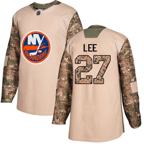 Youth Anders Lee Authentic Camo Jersey: Hockey #27 New York Islanders Veterans Day Practice