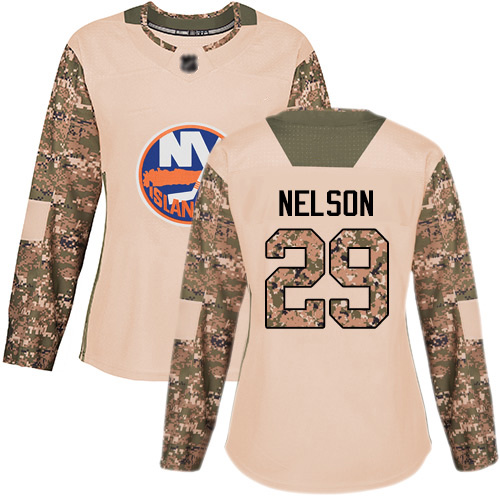 Adidas Women's Brock Nelson Authentic Camo Jersey: NHL #29 New York Islanders Veterans Day Practice