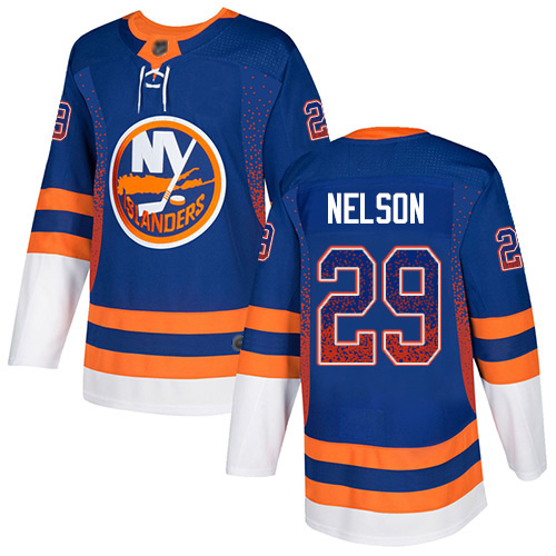 Adidas Men's Brock Nelson Authentic Royal Blue Jersey: NHL #29 New York Islanders Drift Fashion