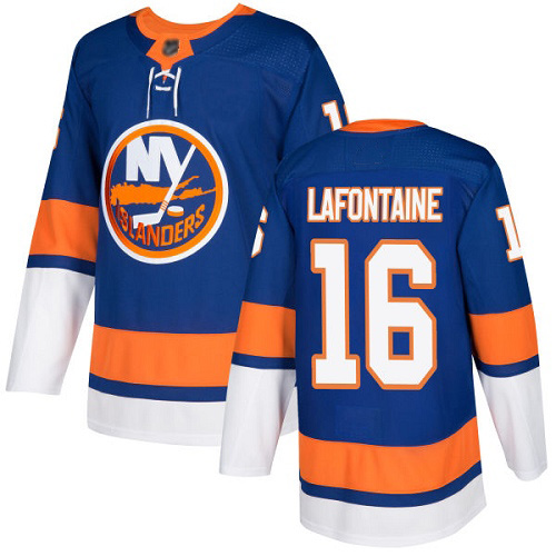 Men's Pat LaFontaine Authentic Royal Blue Home Jersey: Hockey #16 New York Islanders