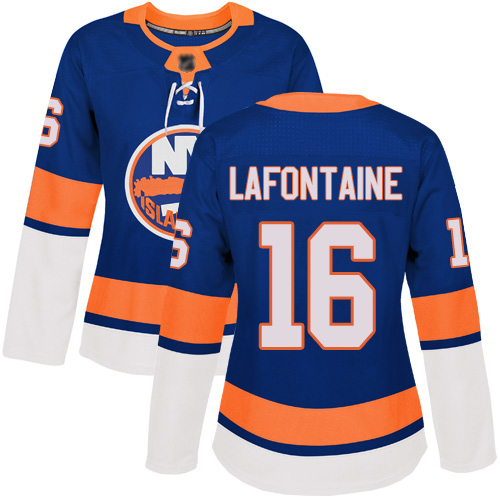 Women's Pat LaFontaine Authentic Royal Blue Home Jersey: Hockey #16 New York Islanders