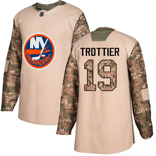 Youth Bryan Trottier Authentic Camo Jersey: Hockey #19 New York Islanders Veterans Day Practice