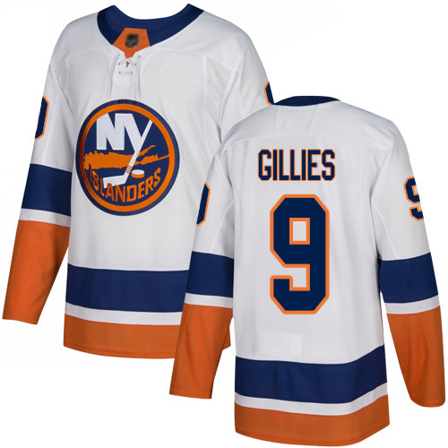 Reebok Men's Clark Gillies Authentic White Away Jersey: NHL #9 New York Islanders