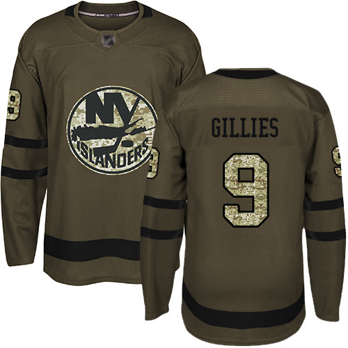 Adidas Youth Clark Gillies Premier Green Jersey: NHL #9 New York Islanders Salute to Service