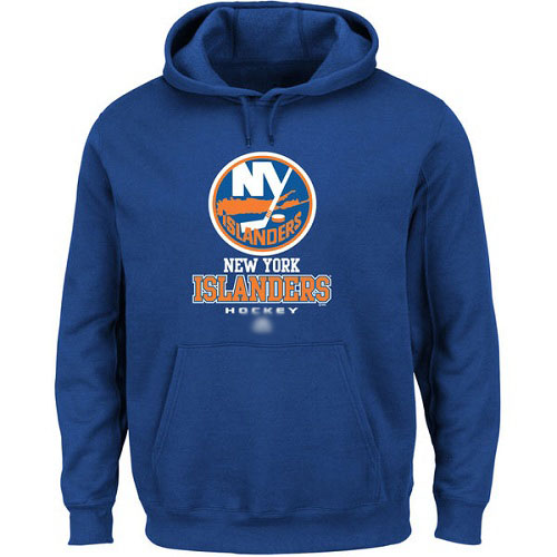 NHL Men's New York Islanders Majestic Critical Victory VIII Fleece Hoodie - Royal Blue