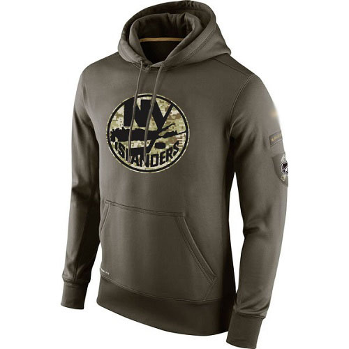 NHL Men's New York Islanders Nike Olive Salute To Service KO Performance Hoodie