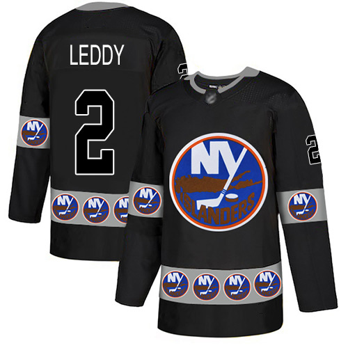 Adidas Men's Nick Leddy Authentic Black Jersey: NHL #2 New York Islanders Team Logo Fashion