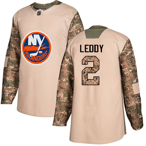 Adidas Men's Nick Leddy Authentic Camo Jersey: NHL #2 New York Islanders Veterans Day Practice
