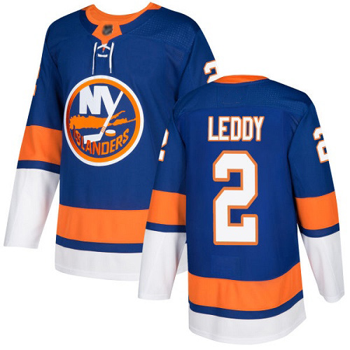 Adidas Men's Nick Leddy Authentic Royal Blue Home Jersey: NHL #2 New York Islanders