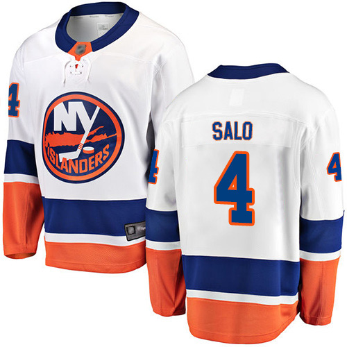 Fanatics Branded Men's Robin Salo Breakaway White Away Jersey: NHL #4 New York Islanders