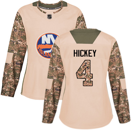 Adidas Women's Thomas Hickey Authentic Camo Jersey: NHL #4 New York Islanders Veterans Day Practice