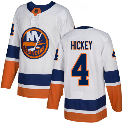 Adidas Men's Thomas Hickey Authentic White Away Jersey: NHL #4 New York Islanders