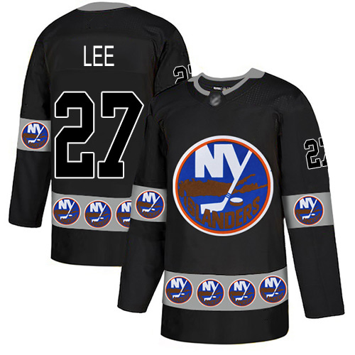 Men's Anders Lee Authentic Black Jersey: Hockey #27 New York Islanders Team Logo Fashion