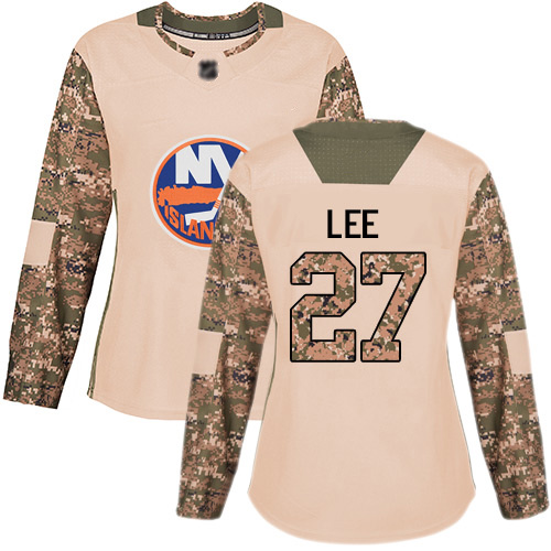 Women's Anders Lee Authentic Camo Jersey: Hockey #27 New York Islanders Veterans Day Practice