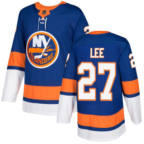 Men's Anders Lee Authentic Royal Blue Home Jersey: Hockey #27 New York Islanders
