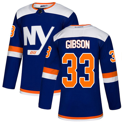 Men's Christopher Gibson Premier Blue Alternate Jersey: Hockey #33 New York Islanders