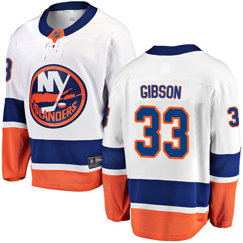 Fanatics Branded Men's Christopher Gibson Breakaway White Away Jersey: Hockey #33 New York Islanders