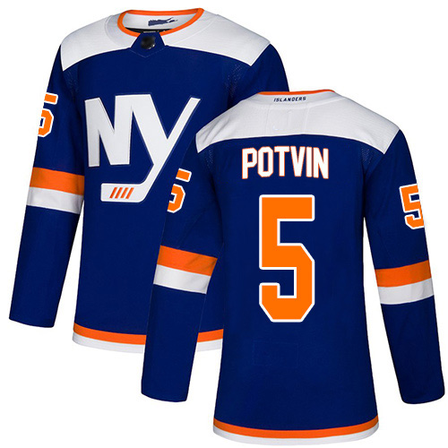 Adidas Men's Denis Potvin Premier Blue Alternate Jersey: NHL #5 New York Islanders