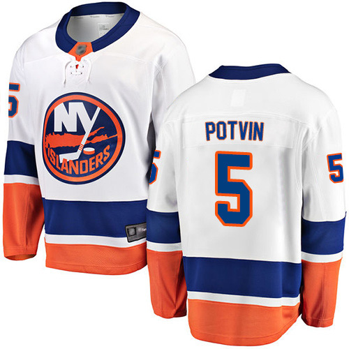 Fanatics Branded Men's Denis Potvin Breakaway White Away Jersey: NHL #5 New York Islanders