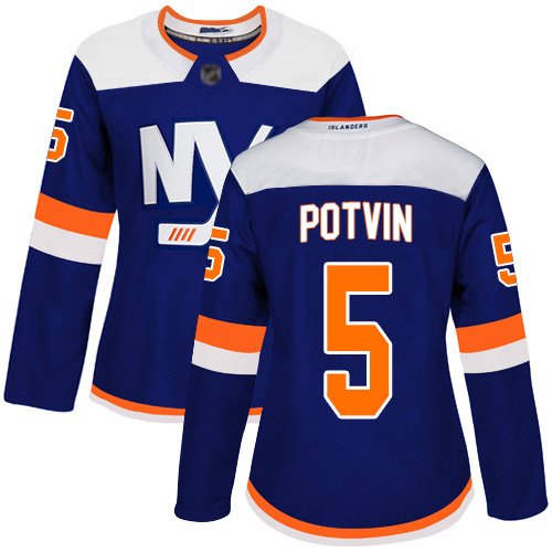 Adidas Women's Denis Potvin Authentic Blue Alternate Jersey: NHL #5 New York Islanders