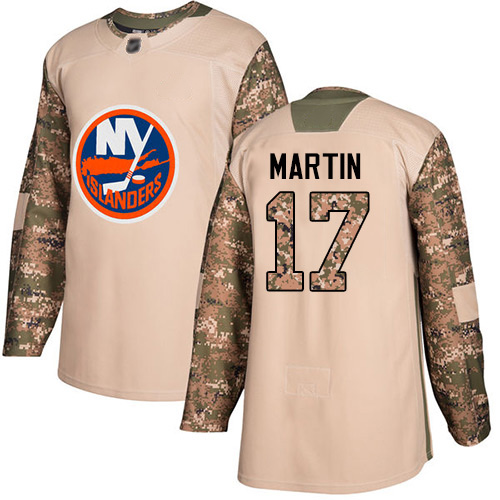 Adidas Youth Matt Martin Authentic Camo Jersey: NHL #17 New York Islanders Veterans Day Practice