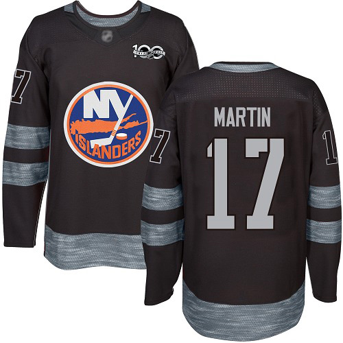 Adidas Men's Matt Martin Authentic Black Jersey: NHL #17 New York Islanders 1917-2017 100th Anniversary
