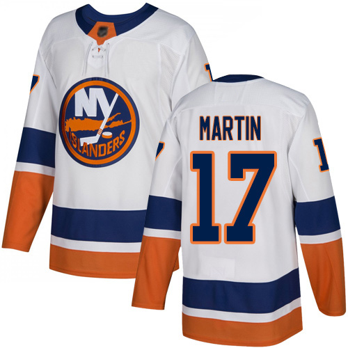 Reebok Youth Matt Martin Authentic White Away Jersey: NHL #17 New York Islanders