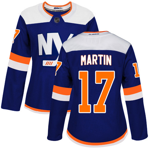 Adidas Women's Matt Martin Premier Blue Alternate Jersey: NHL #17 New York Islanders