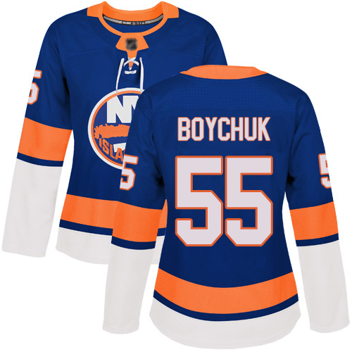 Adidas Women's Johnny Boychuk Premier Royal Blue Home Jersey: NHL #55 New York Islanders