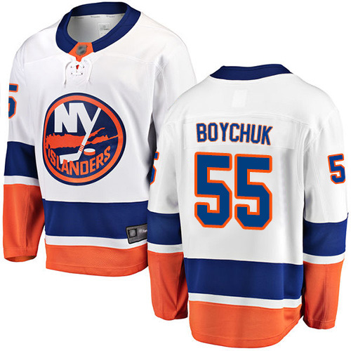 Fanatics Branded Men's Johnny Boychuk Breakaway White Away Jersey: NHL #55 New York Islanders