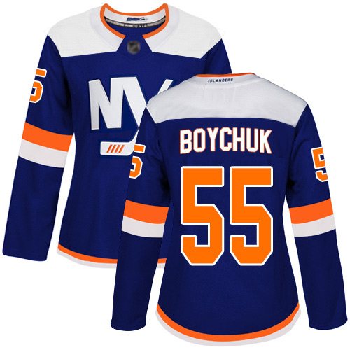 Adidas Women's Johnny Boychuk Authentic Blue Alternate Jersey: NHL #55 New York Islanders