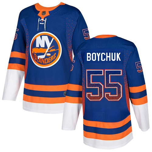 Adidas Men's Johnny Boychuk Authentic Royal Blue Jersey: NHL #55 New York Islanders Drift Fashion