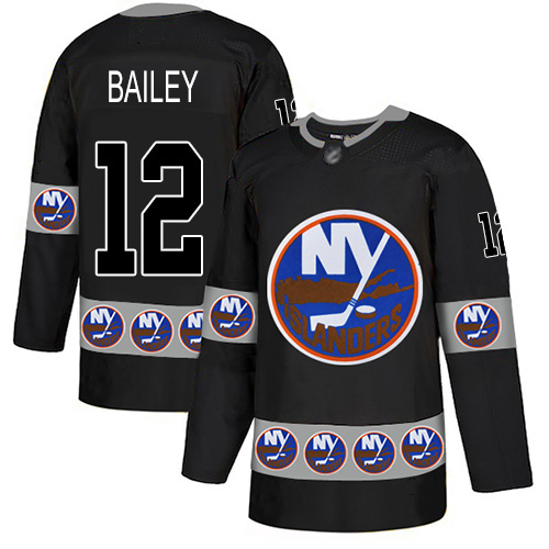 Men's Josh Bailey Authentic Black Jersey: Hockey #12 New York Islanders Team Logo Fashion