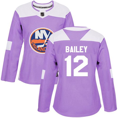 Women's Josh Bailey Authentic Purple Jersey: Hockey #12 New York Islanders Fights Cancer Practice