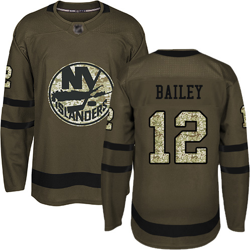 Youth Josh Bailey Premier Green Jersey: Hockey #12 New York Islanders Salute to Service