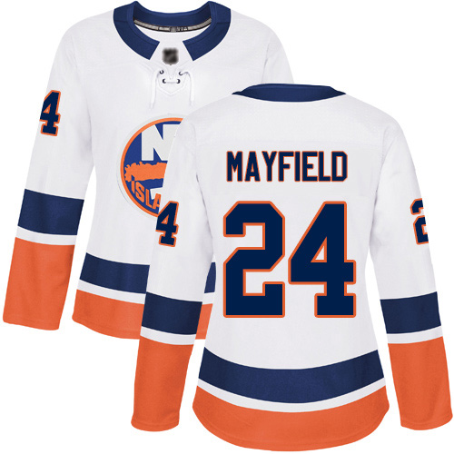Adidas Women's Scott Mayfield Authentic White Away Jersey: NHL #24 New York Islanders