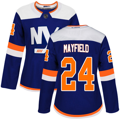 Adidas Women's Scott Mayfield Authentic Blue Alternate Jersey: NHL #24 New York Islanders