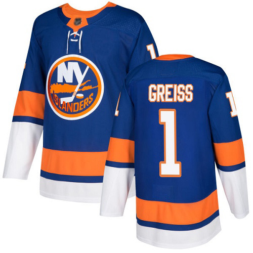 Adidas Men's Thomas Greiss Authentic Royal Blue Home Jersey: NHL #1 New York Islanders