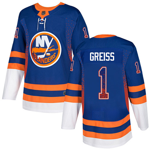 Adidas Men's Thomas Greiss Authentic Royal Blue Jersey: NHL #1 New York Islanders Drift Fashion